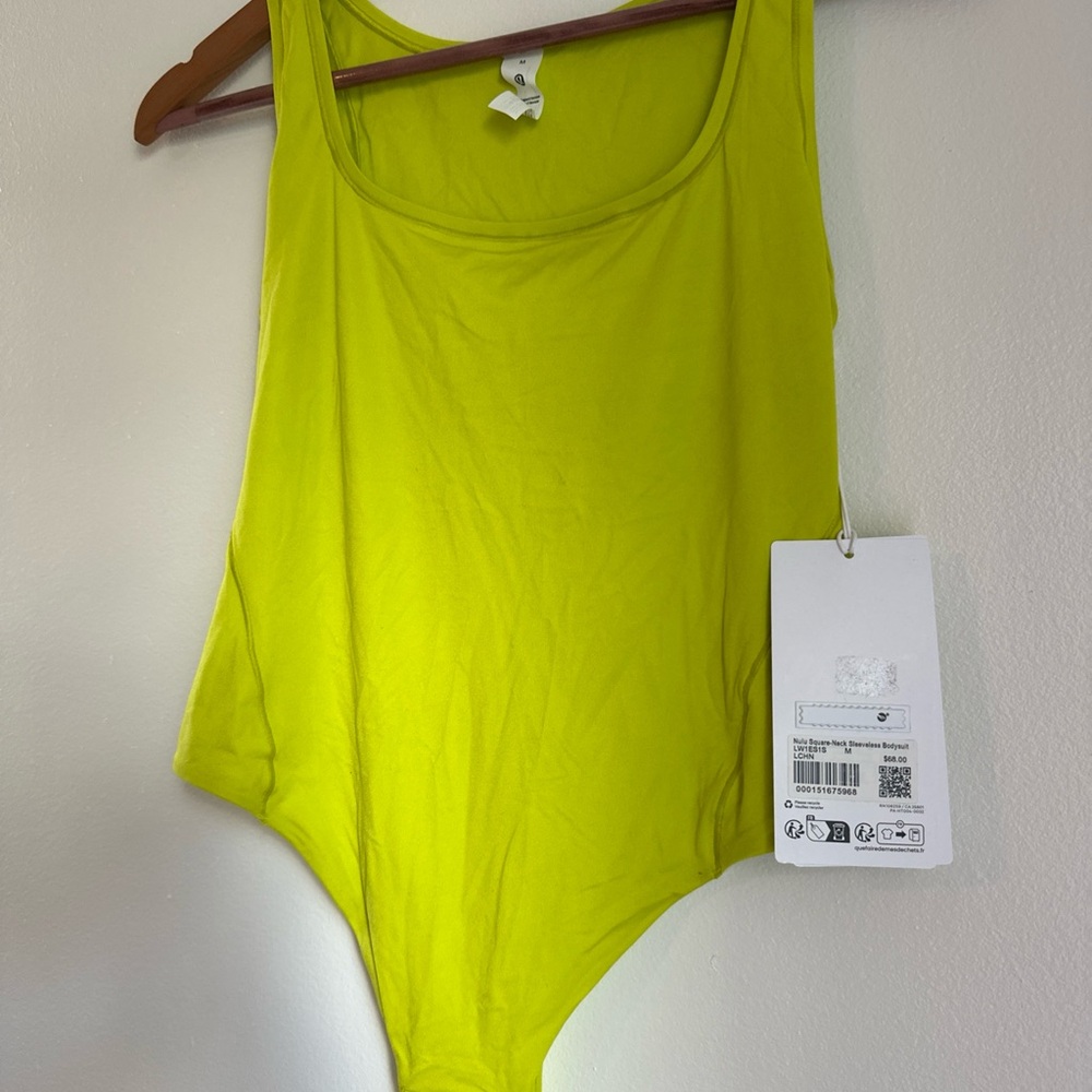 Lululemon Wundermost Square-Neck Bodysuit Soft Nulu Sleeveless Thong - Medium